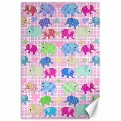 Cute Elephants  Canvas 24  X 36  by Valentinaart