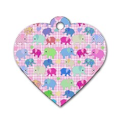 Cute Elephants  Dog Tag Heart (two Sides) by Valentinaart