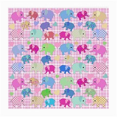 Cute Elephants  Medium Glasses Cloth (2-side) by Valentinaart