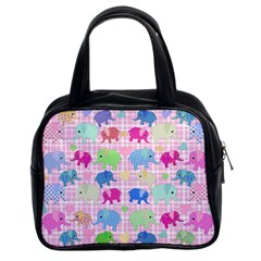 Cute Elephants  Classic Handbags (2 Sides) by Valentinaart