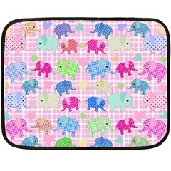 Cute Elephants  Fleece Blanket (mini) by Valentinaart