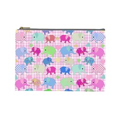 Cute Elephants  Cosmetic Bag (large)  by Valentinaart