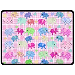 Cute Elephants  Fleece Blanket (large) 