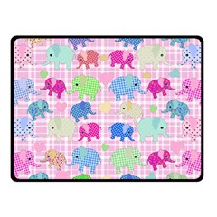 Cute Elephants  Fleece Blanket (small)