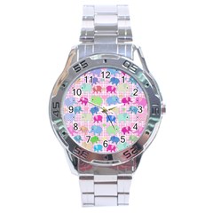 Cute Elephants  Stainless Steel Analogue Watch by Valentinaart