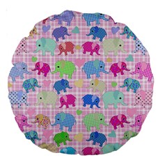 Cute Elephants  Large 18  Premium Round Cushions by Valentinaart