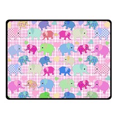 Cute Elephants  Double Sided Fleece Blanket (small)  by Valentinaart