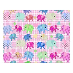 Cute Elephants  Double Sided Flano Blanket (large) 