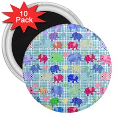 Cute Elephants  3  Magnets (10 Pack)  by Valentinaart