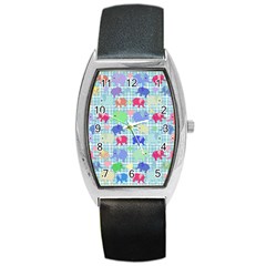 Cute Elephants  Barrel Style Metal Watch by Valentinaart