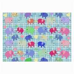 Cute Elephants  Large Glasses Cloth by Valentinaart