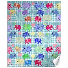 Cute Elephants  Canvas 11  X 14   by Valentinaart