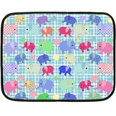 Cute Elephants  Double Sided Fleece Blanket (mini)  by Valentinaart