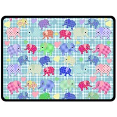 Cute Elephants  Fleece Blanket (large) 