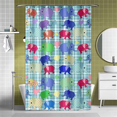 Cute Elephants  Shower Curtain 48  X 72  (small) 