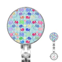 Cute Elephants  Stainless Steel Nurses Watch by Valentinaart