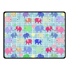 Cute Elephants  Double Sided Fleece Blanket (small) 