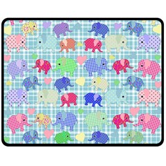 Cute Elephants  Double Sided Fleece Blanket (medium) 