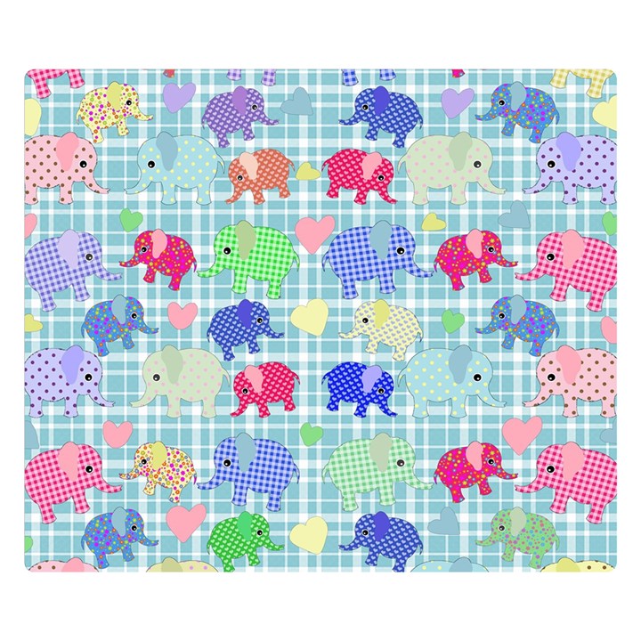 Cute elephants  Double Sided Flano Blanket (Small) 