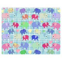 Cute Elephants  Double Sided Flano Blanket (medium) 