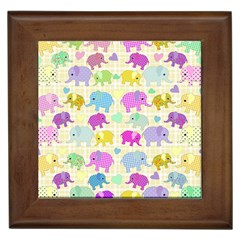 Cute Elephants  Framed Tiles by Valentinaart