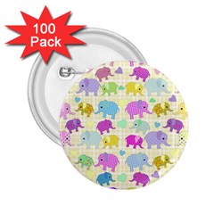 Cute Elephants  2 25  Buttons (100 Pack)  by Valentinaart