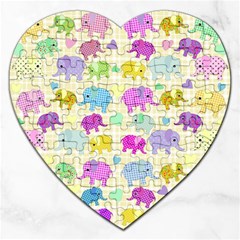 Cute Elephants  Jigsaw Puzzle (heart) by Valentinaart