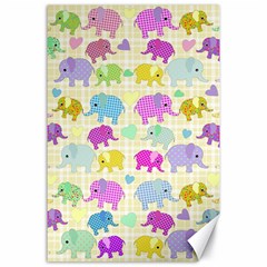 Cute Elephants  Canvas 24  X 36  by Valentinaart