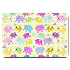 Cute Elephants  Large Doormat  by Valentinaart