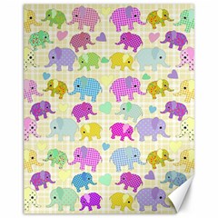 Cute Elephants  Canvas 11  X 14   by Valentinaart