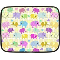 Cute Elephants  Double Sided Fleece Blanket (mini)  by Valentinaart