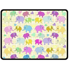 Cute Elephants  Fleece Blanket (large) 