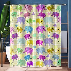 Cute Elephants  Shower Curtain 60  X 72  (medium) 