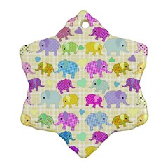 Cute Elephants  Ornament (snowflake)