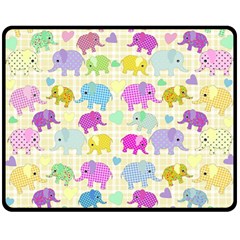 Cute Elephants  Double Sided Fleece Blanket (medium) 