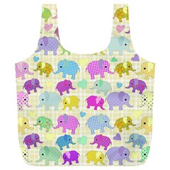 Cute Elephants  Full Print Recycle Bags (l)  by Valentinaart