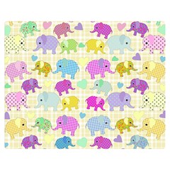 Cute Elephants  Double Sided Flano Blanket (medium) 