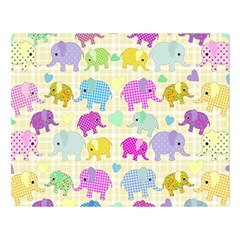 Cute Elephants  Double Sided Flano Blanket (large) 