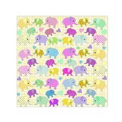 Cute Elephants  Small Satin Scarf (square)