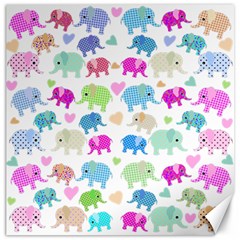 Cute Elephants  Canvas 16  X 16   by Valentinaart