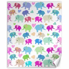 Cute Elephants  Canvas 16  X 20   by Valentinaart