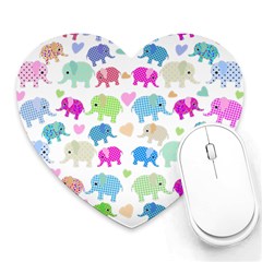 Cute Elephants  Heart Mousepads by Valentinaart