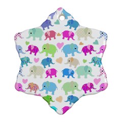 Cute Elephants  Ornament (snowflake)