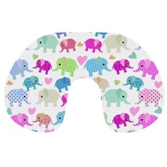 Cute Elephants  Travel Neck Pillows by Valentinaart