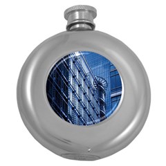 Building Architectural Background Round Hip Flask (5 Oz) by Simbadda