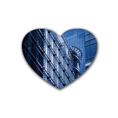 Building Architectural Background Rubber Coaster (heart)  by Simbadda