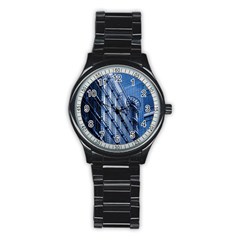 Building Architectural Background Stainless Steel Round Watch by Simbadda