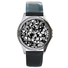 Pattern Round Metal Watch