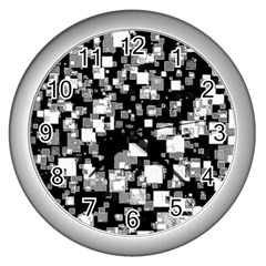 Pattern Wall Clocks (silver)  by Valentinaart