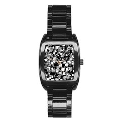 Pattern Stainless Steel Barrel Watch